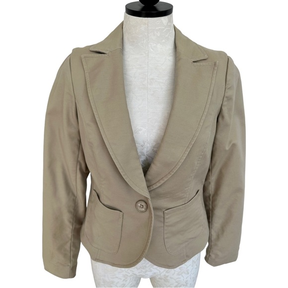 Kenar Career Tan Single Button Blazer Fully Lined Single Vent Size Medium - Picture 5 of 13